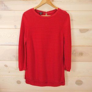 Talbots Women's size M Tunic Sweater Cherry Red Pullover Stretch Knit